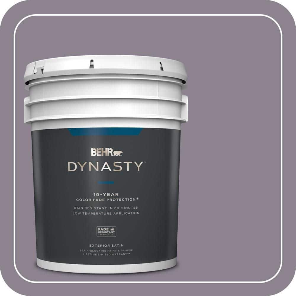 BEHR DYNASTY 5 gal. #670F-5 Gothic Amethyst Satin Enamel Exterior Stain-Blocking Paint & Primer