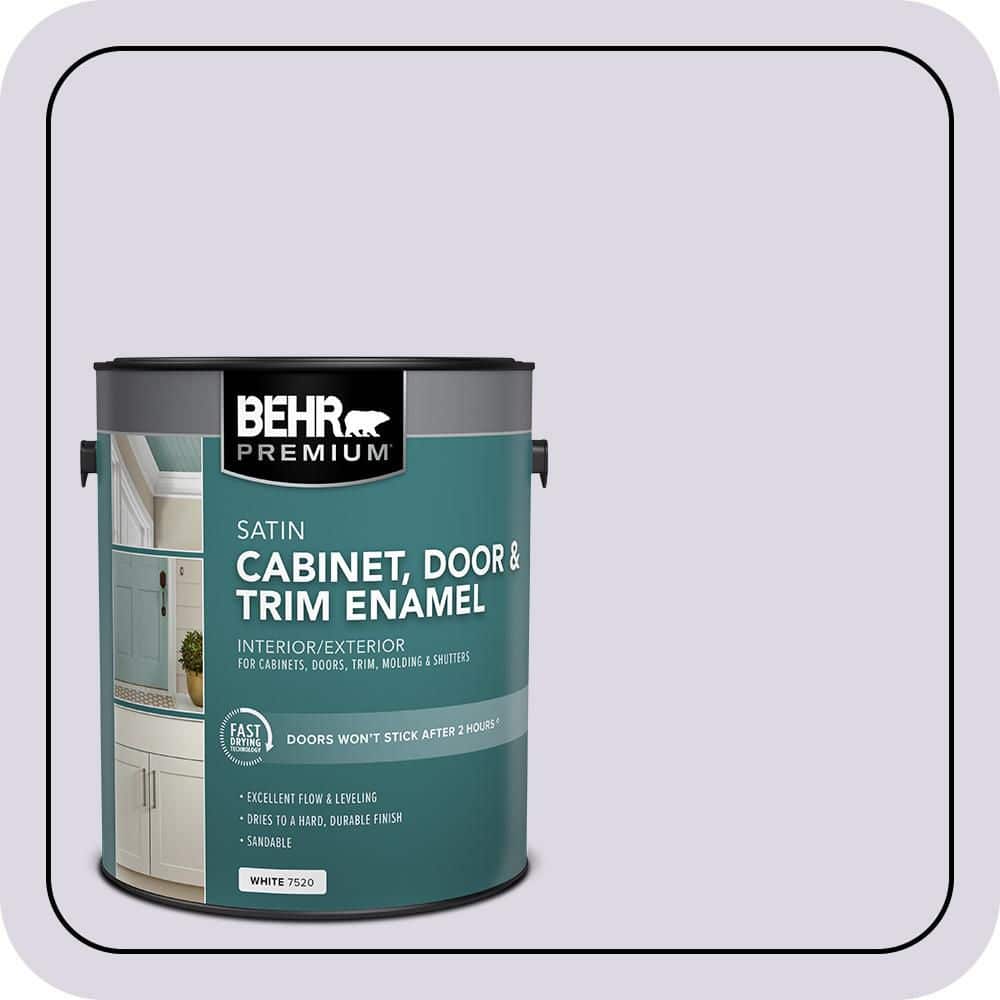 BEHR PREMIUM 1 gal. #S570-1 Misty Lavender Satin Enamel Interior/Exterior Cabinet, Door & Trim Paint