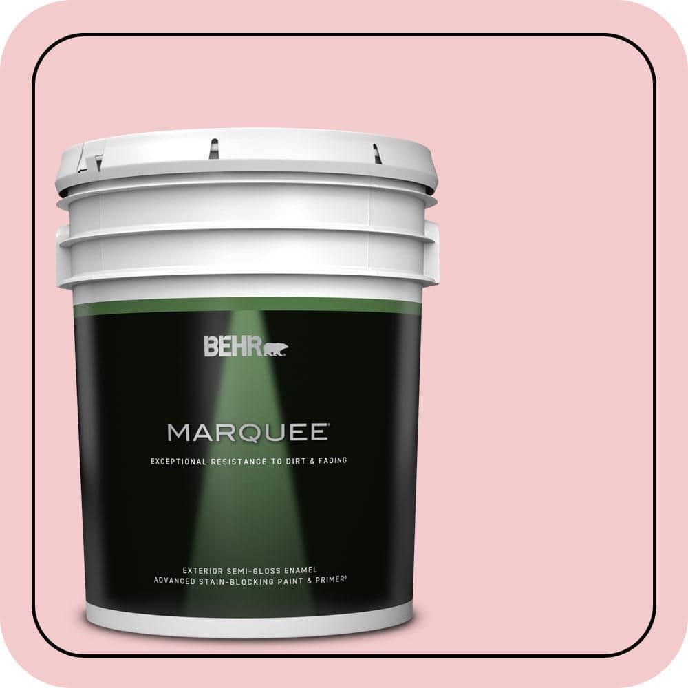 BEHR MARQUEE 5 gal. #P160-1 Angel Kiss Semi-Gloss Enamel Exterior Paint & Primer