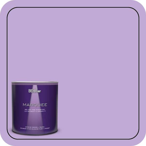 BEHR MARQUEE 1 qt. #MQ4-59 Purple Gladiola One-Coat Hide Eggshell Enamel Interior Paint & Primer (2)