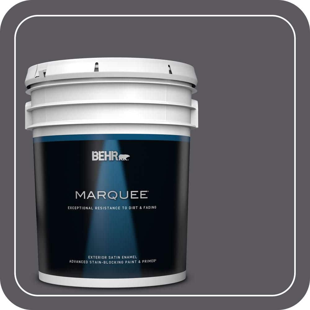 BEHR MARQUEE 5 gal. #MQ5-02 Dark Shadows Satin Enamel Exterior Paint & Primer (1)