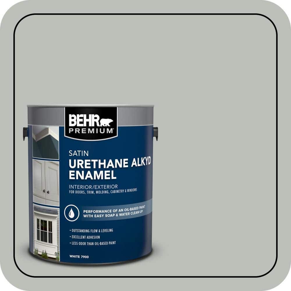 BEHR PREMIUM 1 gal. #T16-11 Celadon Urethane Alkyd Satin Enamel Interior/Exterior Paint