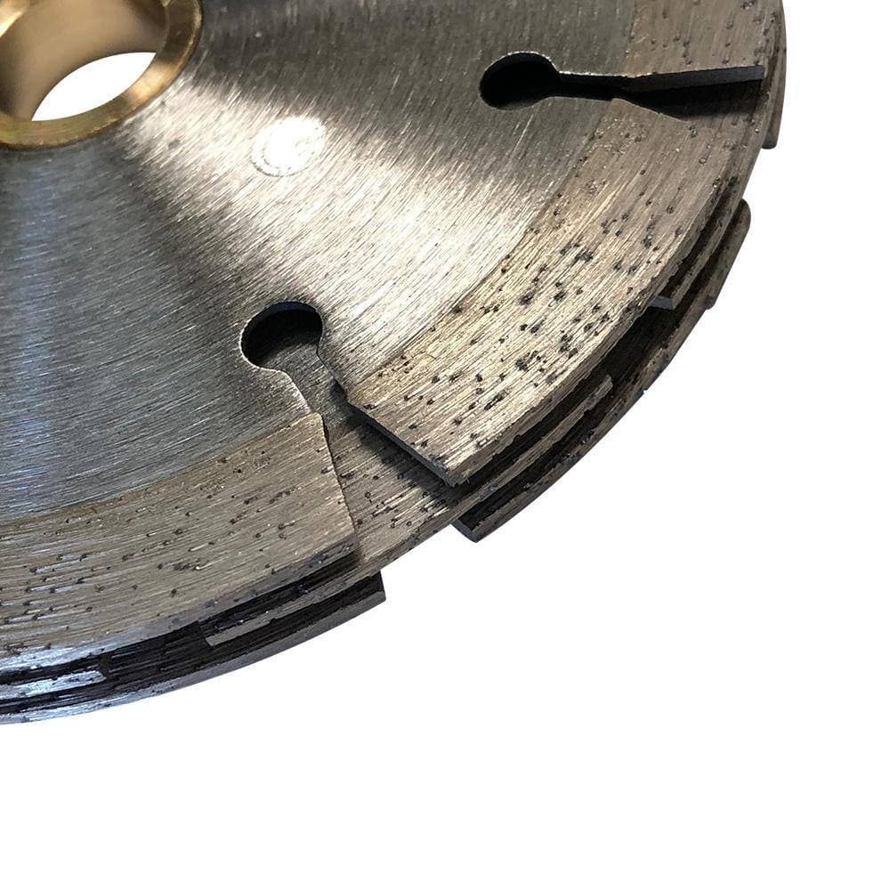 EDiamondTools 4.5 in. Diamond Tuck Point Blades For Mortar, 3/8 in. Tuck Width, Sandwich Dual Blades, 7/8"-5/8" Non-Threaded Arbor (2)