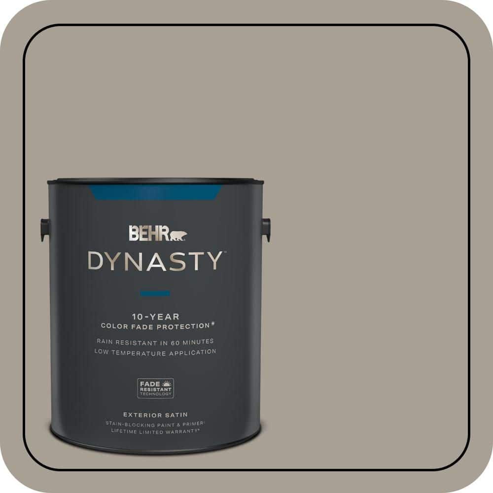 BEHR DYNASTY 1 gal. #PPU24-09 True Taupewood Satin Enamel Exterior Stain-Blocking Paint & Primer