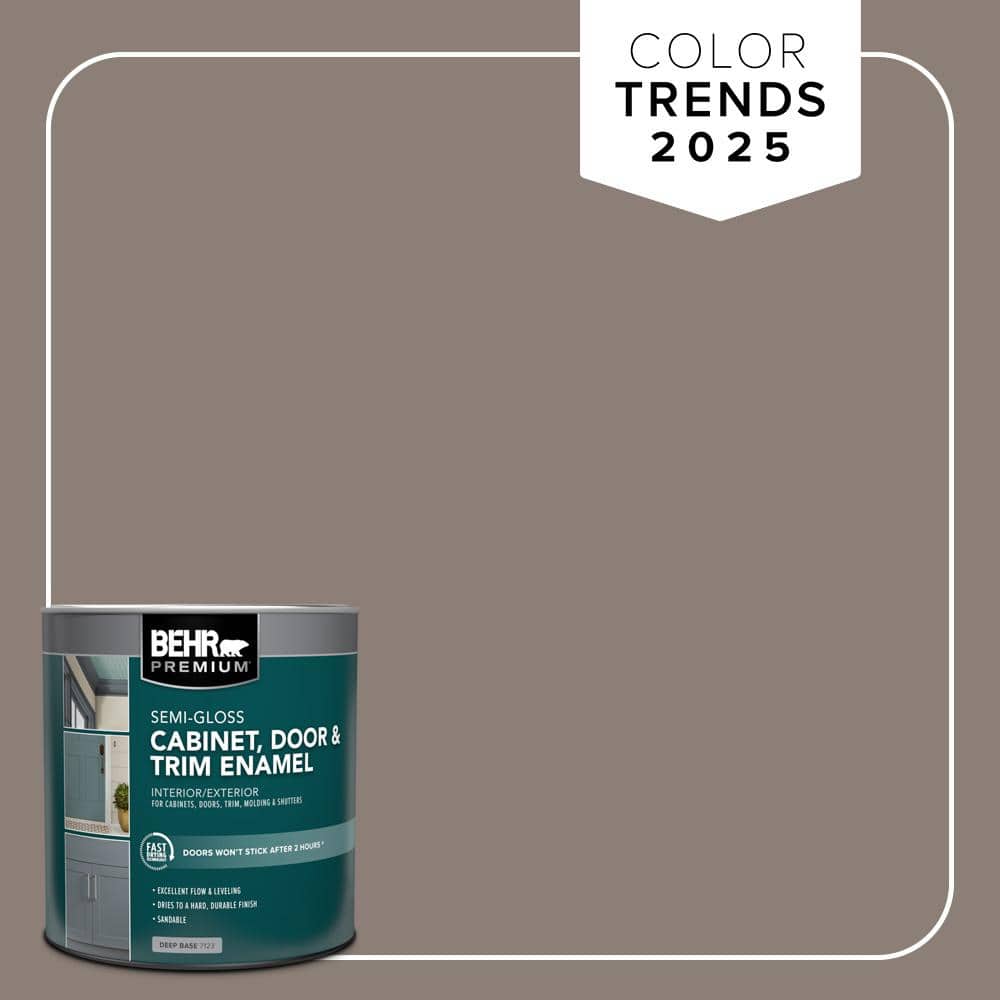 BEHR PREMIUM 1 qt. #HDC-NT-27B Wild Truffle Semi-Gloss Enamel Interior/Exterior Cabinet, Door & Trim Paint (1)