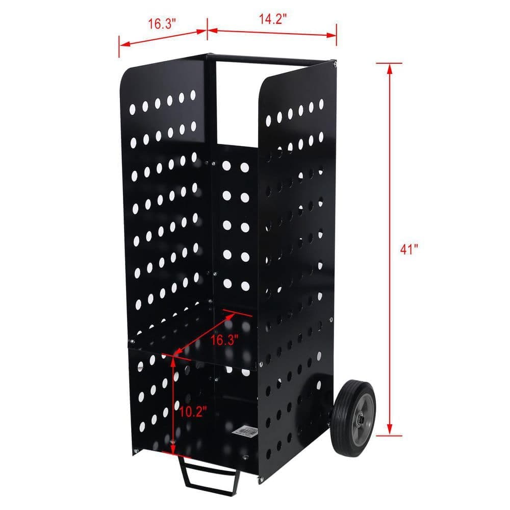 Tidoin 200 lbs. Steel Firewood Cart Fireplace Log Rolling Cart Wood Rack Heavy-Duty in Door Outdoor Rolling Cart (2)