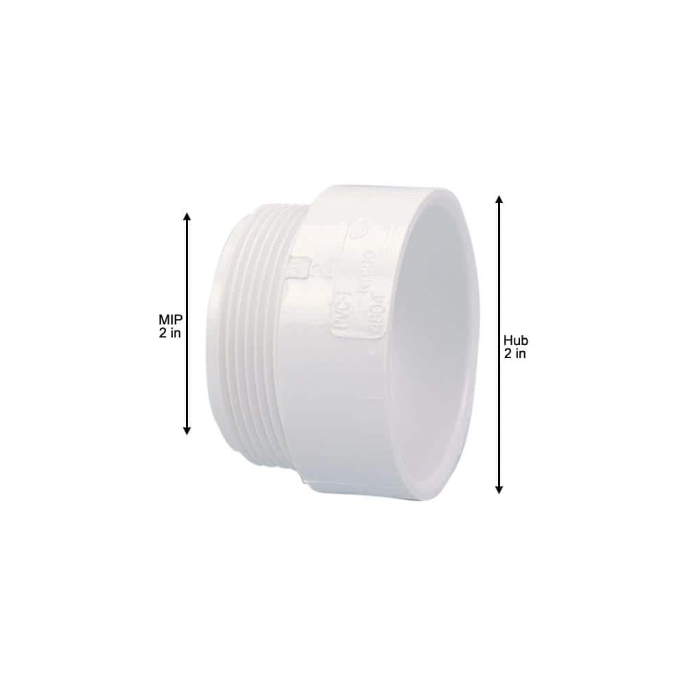NIBCO 2 in. PVC DWV Hub x MIPT Male Adapter Fitting (3)