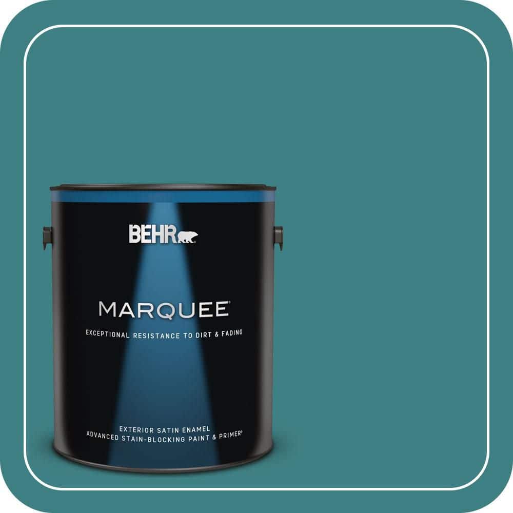 BEHR MARQUEE 1 gal. #510D-7 Pacific Sea Teal Satin Enamel Exterior Paint & Primer
