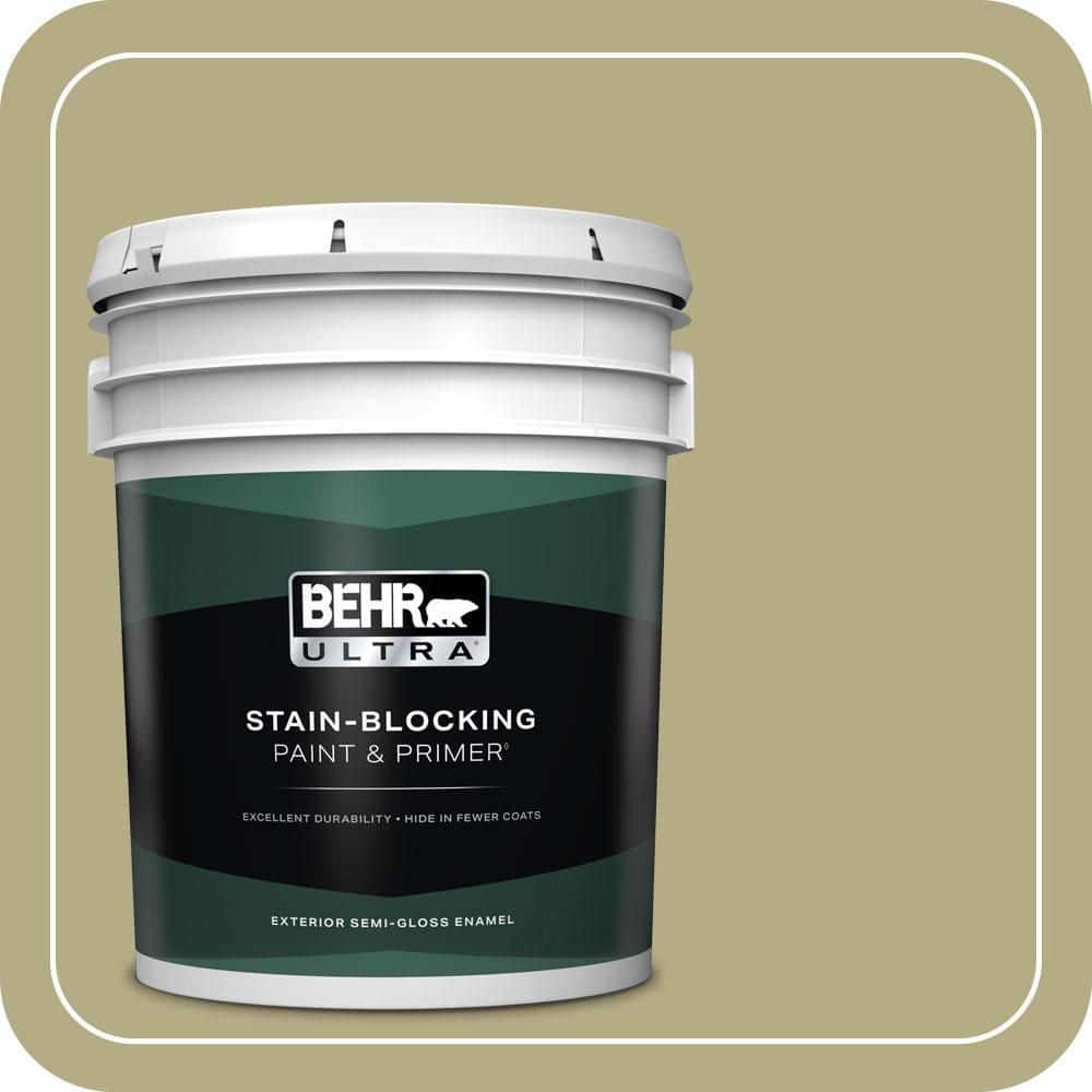 BEHR ULTRA 5 gal. #PPU9-08 Tarragon Tease Semi-Gloss Enamel Exterior Paint & Primer