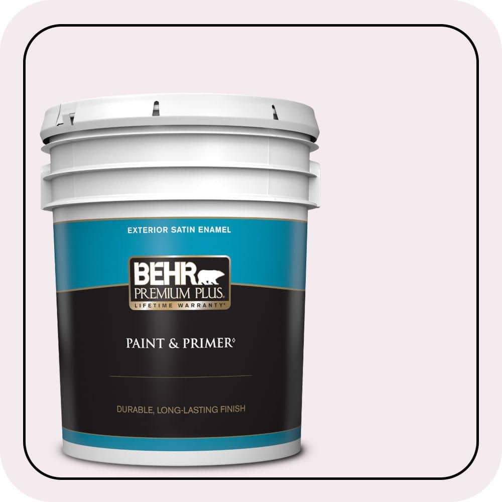 BEHR PREMIUM PLUS 5 gal. #690C-1 Sweet Illusion Satin Enamel Exterior Paint & Primer