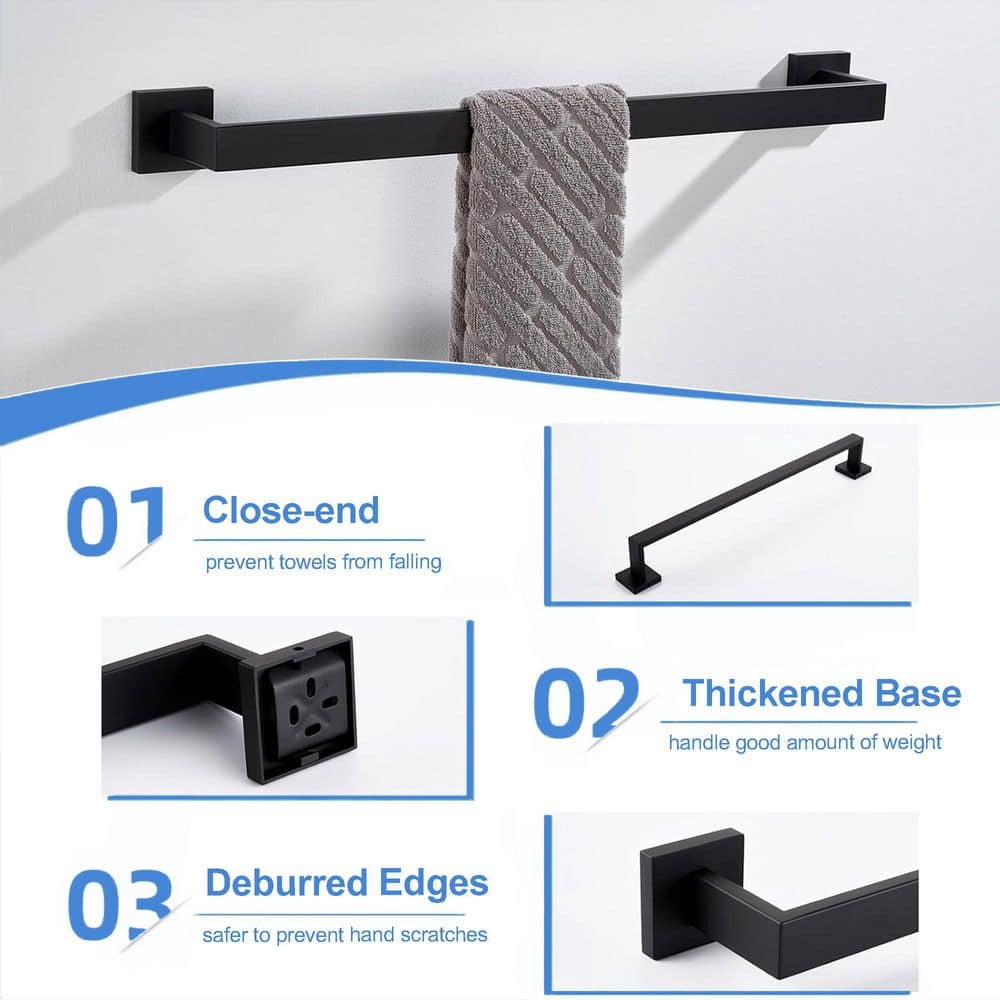 ATKING Piece Bath Hardware Set with Towel Bar Hand Towel Holder Toilet Paper Holder Towel/Robe Hook (4)