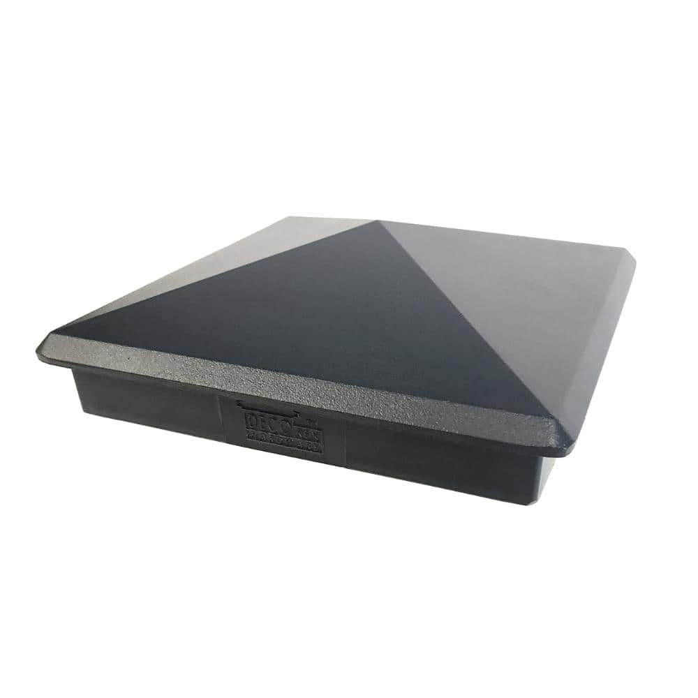 Decorex Hardware 5.5" x 5.5" Aluminium Pyramid Post Cap for True 5.5" x 5.5" Wood Posts – Heavy-Duty Black Outdoor Deck & Fence Post Cap