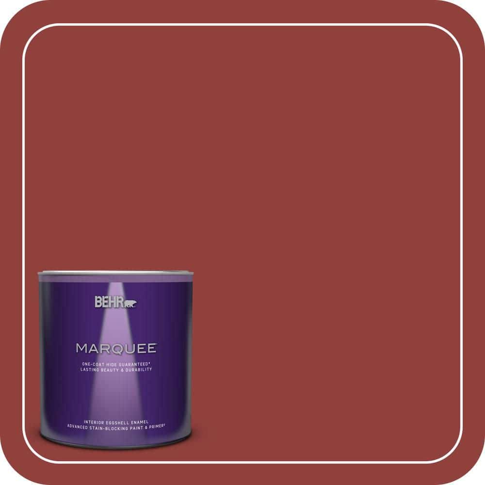 BEHR MARQUEE 1 qt. #S-H-180 Awning Red Eggshell Enamel Interior Paint & Primer