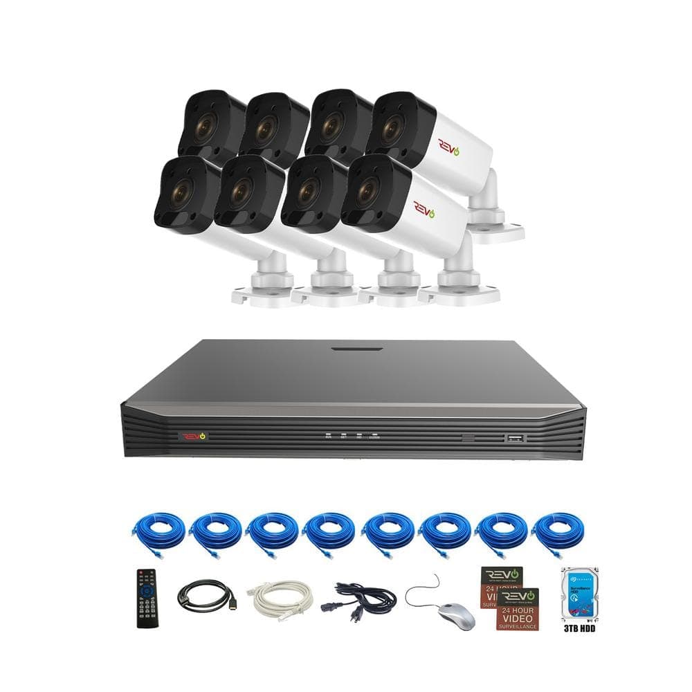 Revo Ultra Commercial Grade 16-Channel 4K 3TB Smart NVR Surveillance System with (8) 4K 8MP Indoor/Outdoor Bullet Cameras (3)