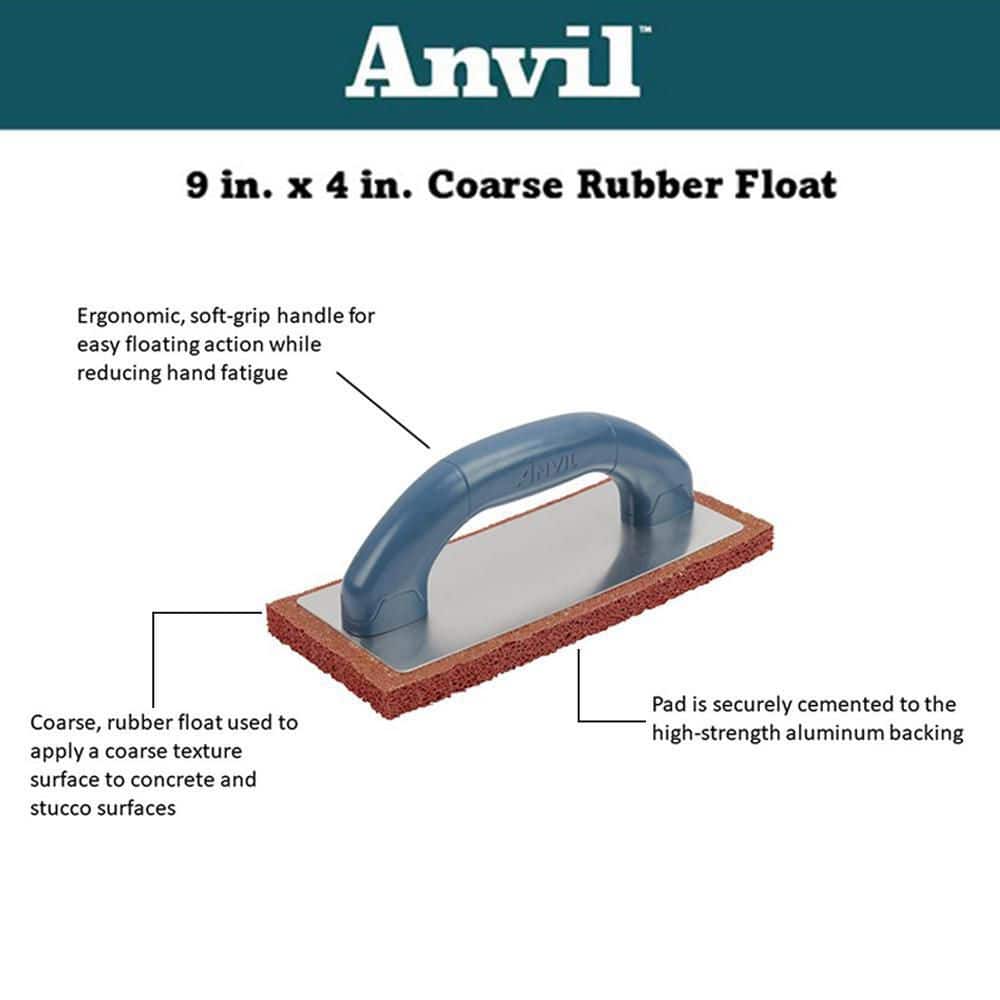 Anvil 9 in. x 4 in. Coarse Rubber Float (4)