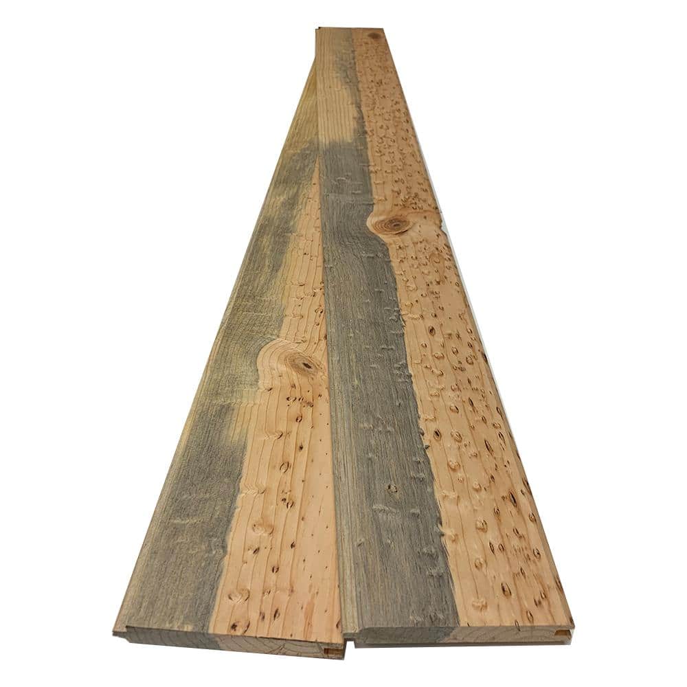 Swaner Hardwood 1 in. x 6 in. x 8 ft. Blue Stain Pine Tongue and Groove Siding Board (2-Pack)