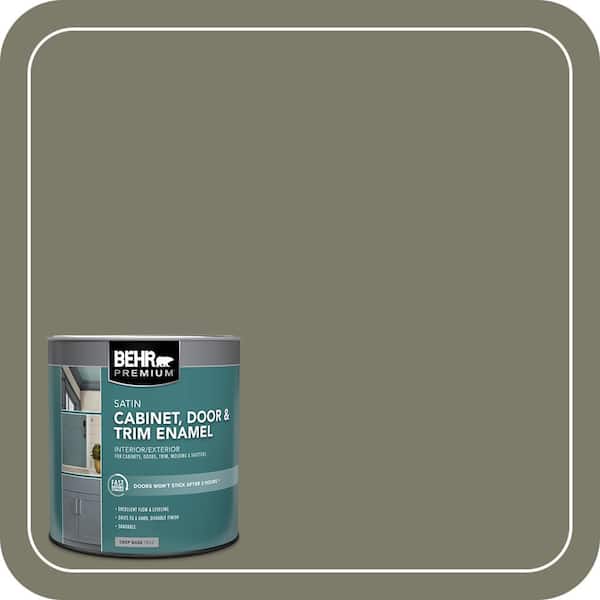 BEHR PREMIUM 1 qt. #SC-138 Sagebrush Green Satin Enamel Interior/Exterior Cabinet, Door & Trim Paint (2)