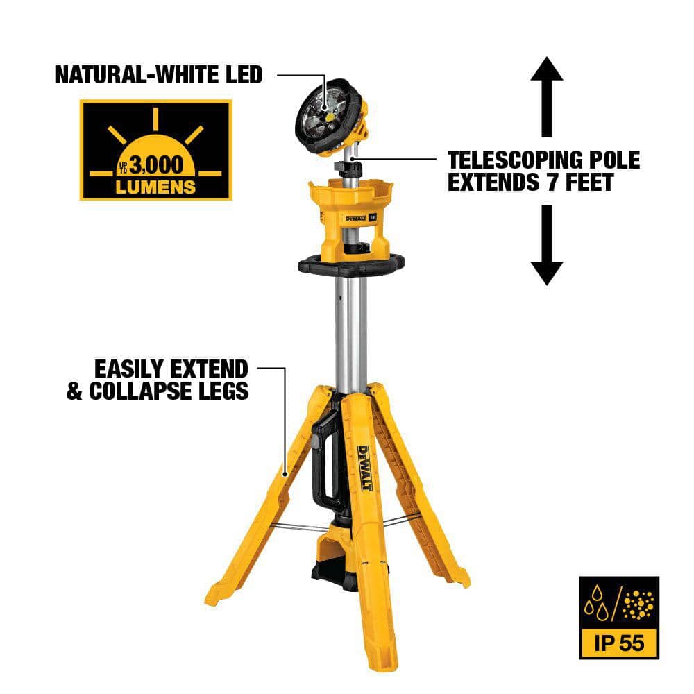 DEWALT 20V MAX 4000-Lumen Adjustable LED Tripod Light (3)