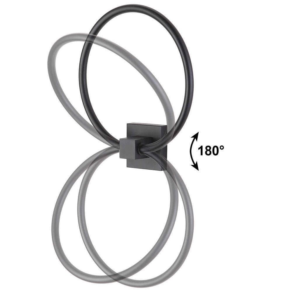 Unbranded 2-Pack Wall Mounted Towel Ring Hanger in Matte Black Heavy Duty Metal Round Rack for Bathroom Kitchen (2)