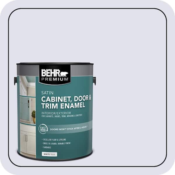 BEHR PREMIUM 1 gal. #M550-1 White Lavender Satin Enamel Interior/Exterior Cabinet, Door & Trim Paint (2)
