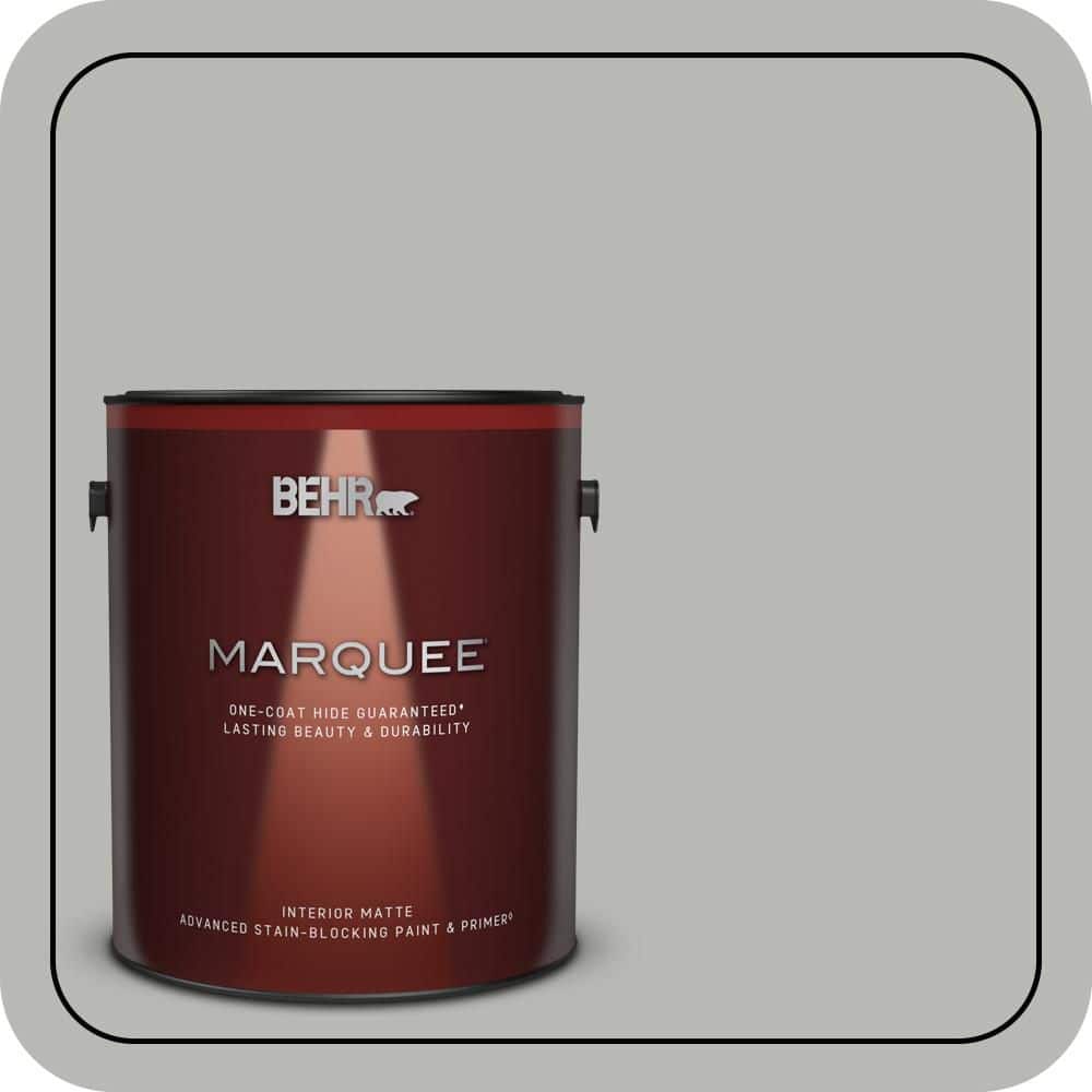 BEHR MARQUEE 1 gal. #PPU18-11 Classic Silver One-Coat Hide Matte Interior Paint & Primer