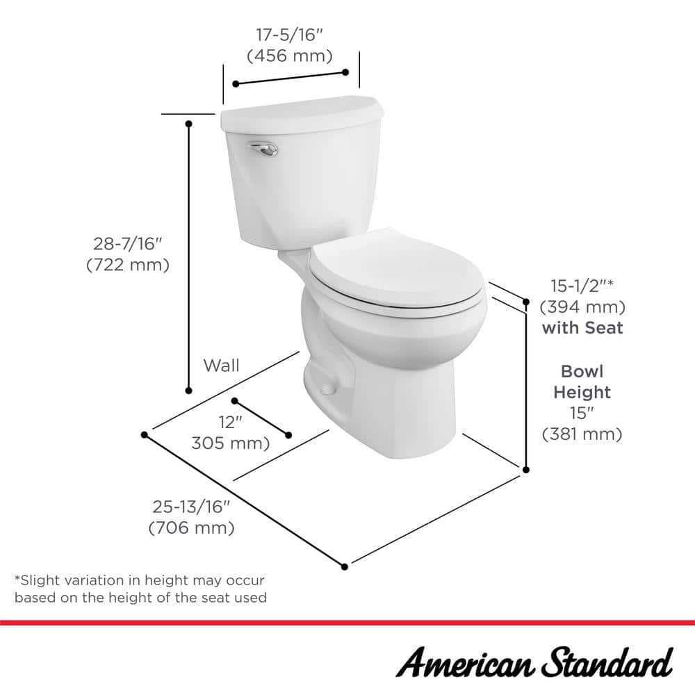 American Standard Reliant 12 in. Rough In 2-Piece 1.28 GPF Single Flush Round Toilet with Slow Close Seat in White (3)