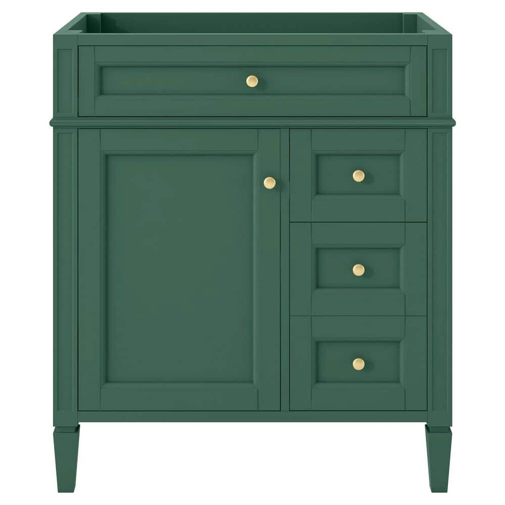 Unbranded 30 in. Bath Vanity Cabinet without Top Sink in Green with Drawers, Tip-Out Drawer, Adjustable Shelf (Not Include Basin) (3)