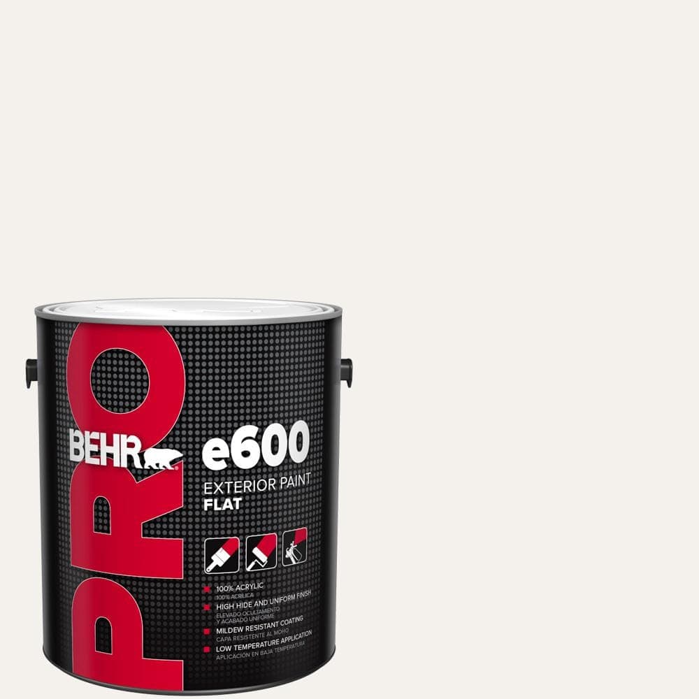 BEHR PRO 1 gal. #W-B-600 Luster White Flat Paint
