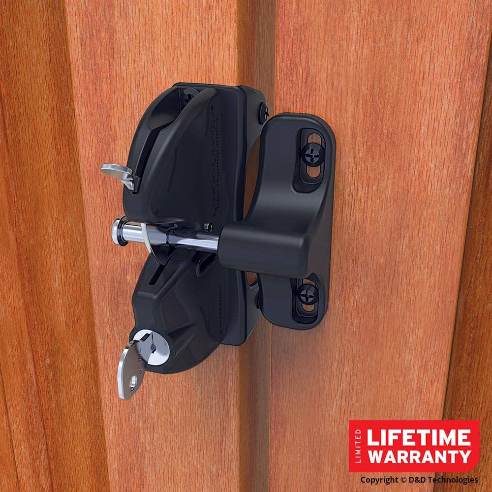 LOKKLATCH D&D Black Key-Lockable Gate Latch (4)