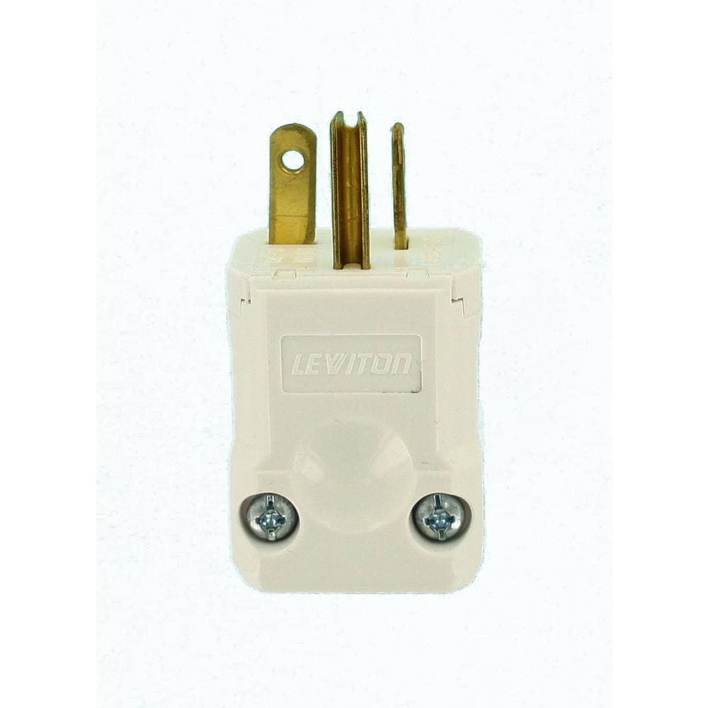 Leviton 20 Amp 250-Volt Python Hospital Grade Straight Blade Grounding Plug, White 8456-V (2)