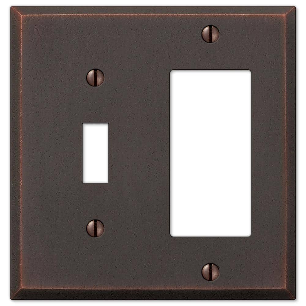 AMERELLE Manhattan 3 Gang 2-Toggle and 1-Rocker Metal Wall Plate
