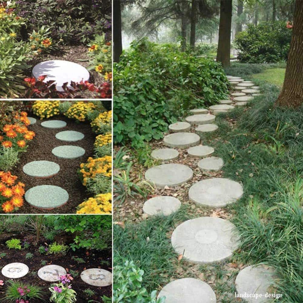 KIWDZFU 2-pieces Walk Maker Concrete Irregular Paving Mould DIY Road Maker Patio Lawn Garden Molds (3)