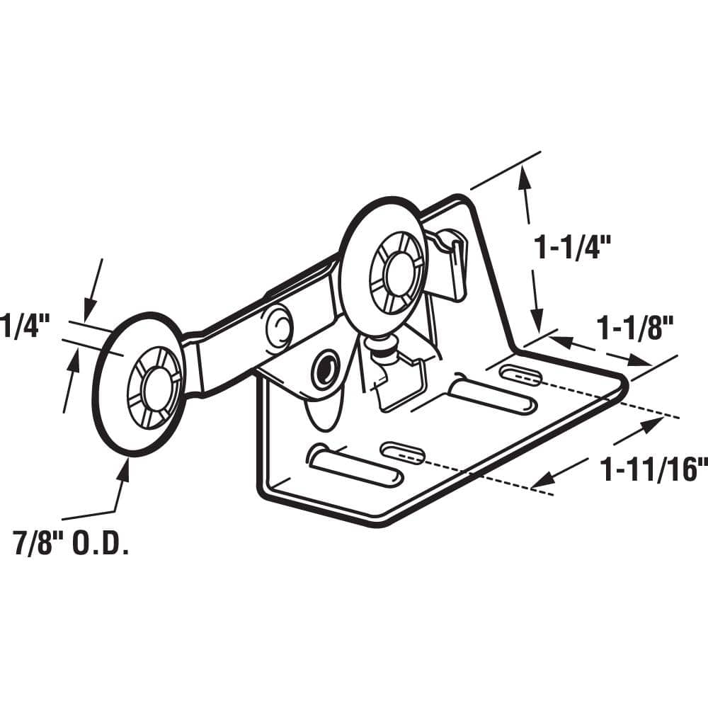Prime-Line Steel, Top Mount, Twin Pocket Door Roller, Cox (2)