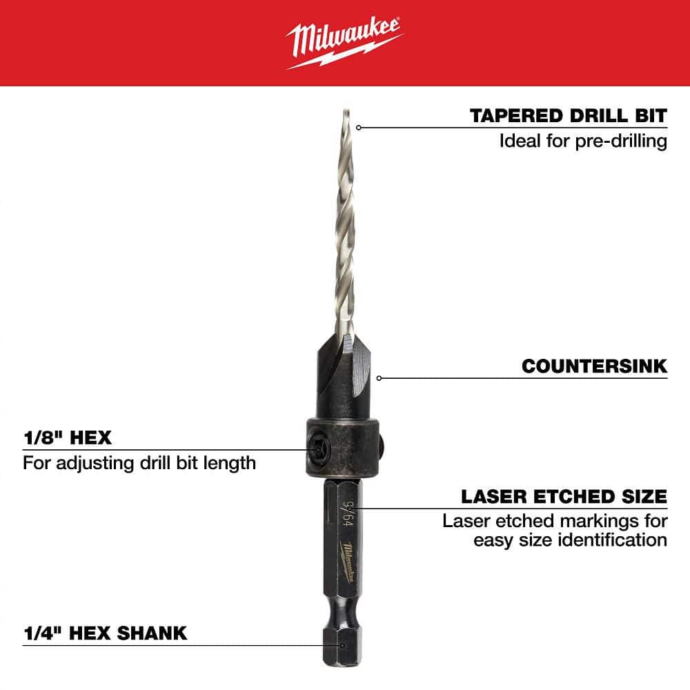 Milwaukee #6 Countersink . Wood Drill Bit (3)