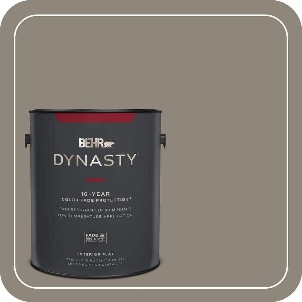 BEHR DYNASTY 1 gal. #T16-08 Fifth Olive-Nue Flat Exterior Stain-Blocking Paint & Primer