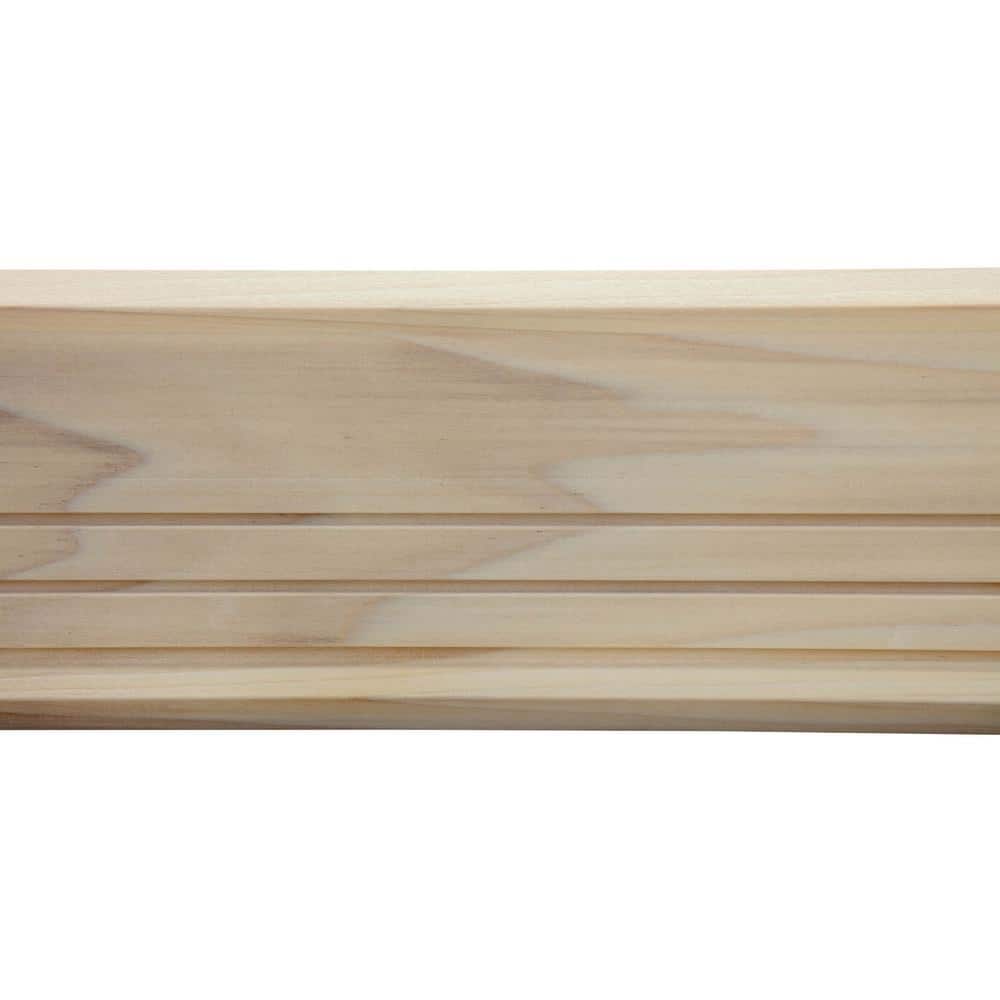 Ornamental Mouldings 75 in. D x 4.5 in. W x 92 in. L Unfinished Poplar Wood Tova Crown Molding (2)