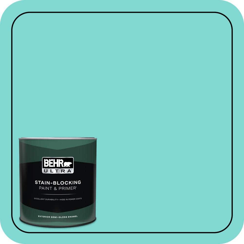 BEHR ULTRA 1 qt. #MQ4-22 Key Largo Semi-Gloss Enamel Exterior Paint & Primer