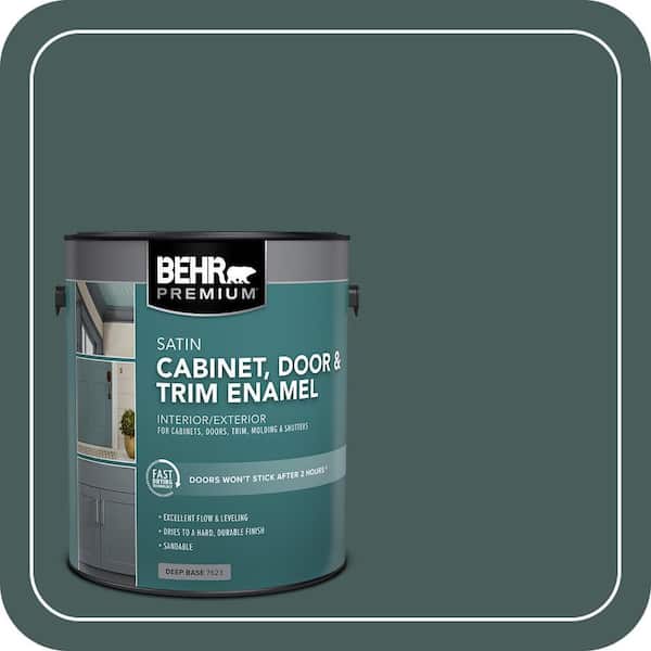 BEHR PREMIUM 1 gal. #N430-7 Silken Pine Satin Enamel Interior/Exterior Cabinet, Door & Trim Paint (2)