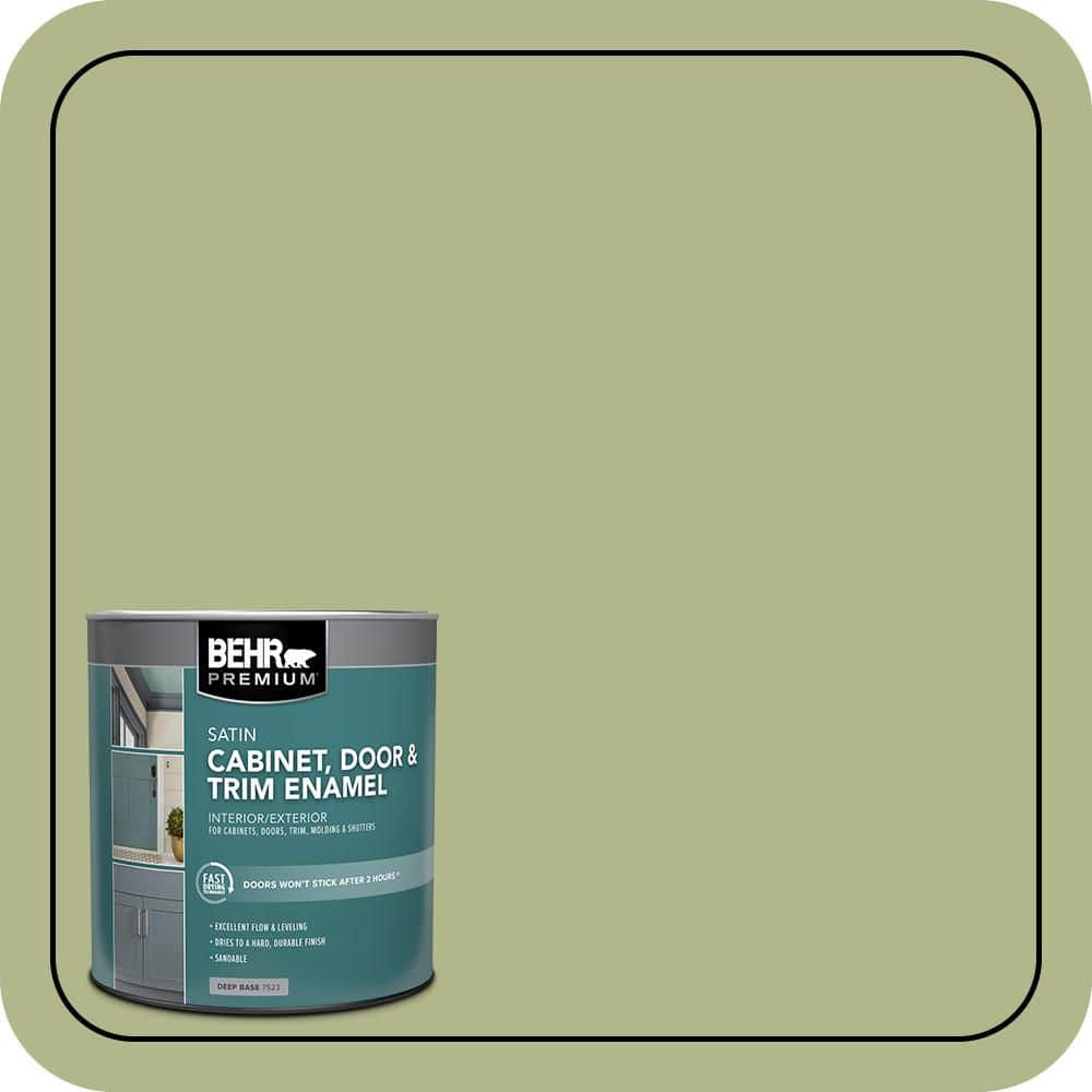 BEHR PREMIUM 1 qt. #M350-4 Sweet Grass Satin Enamel Interior/Exterior Cabinet, Door & Trim Paint