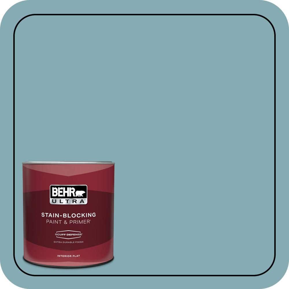 BEHR ULTRA 1 qt. #S450-4 Crashing Waves Extra Durable Flat Interior Paint & Primer