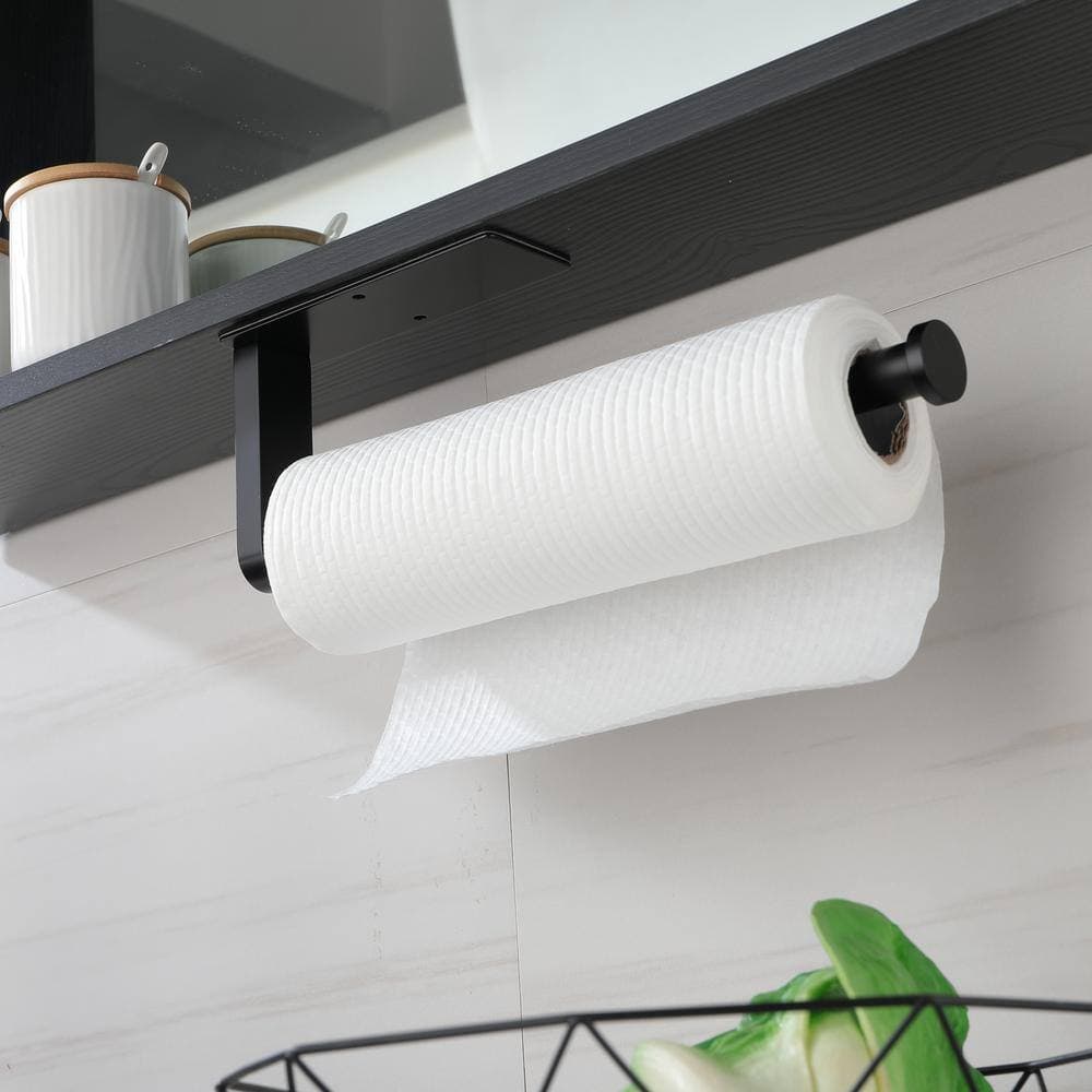 Boyel Living Bath Hardware Set with Towel Bar/Toilet Paper Holder Matte Black (2)