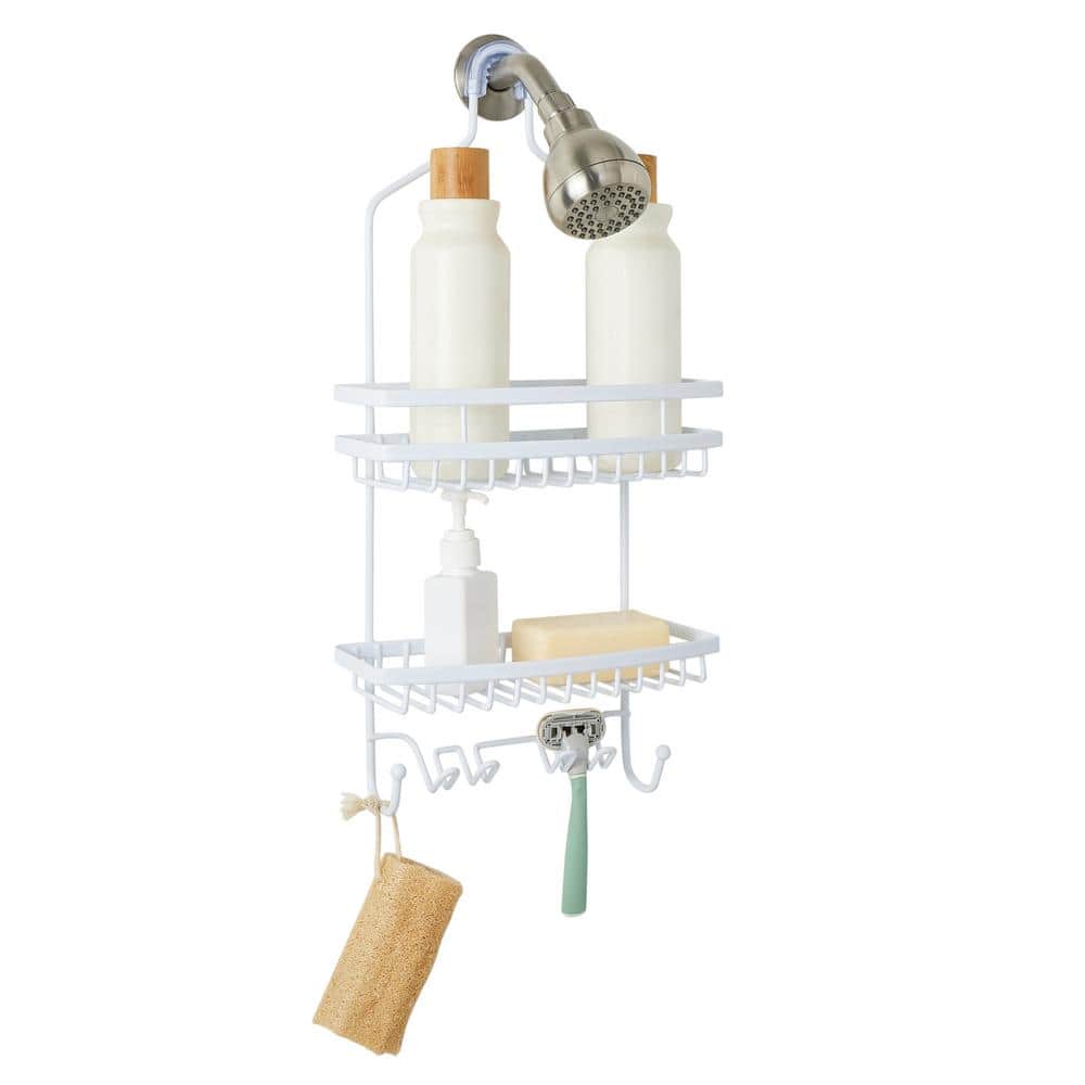 Bath Bliss PE Coated Flat Wire Shower Caddy - Venice - White (3)