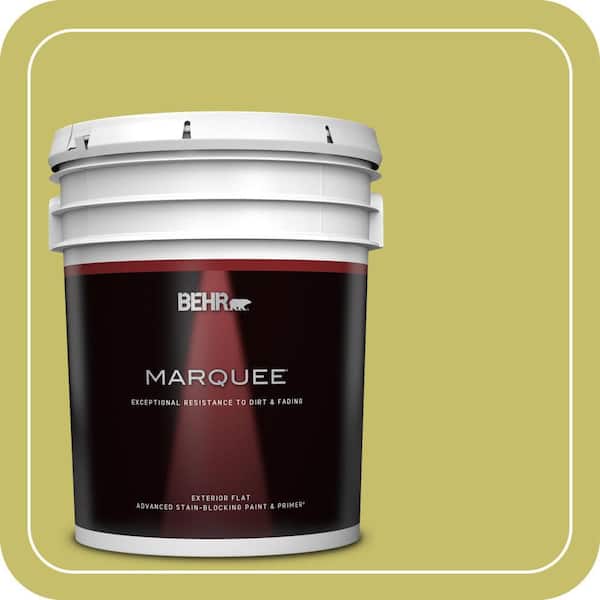 BEHR MARQUEE 5 gal. #P350-5 Go Go Lime Flat Exterior Paint & Primer (2)