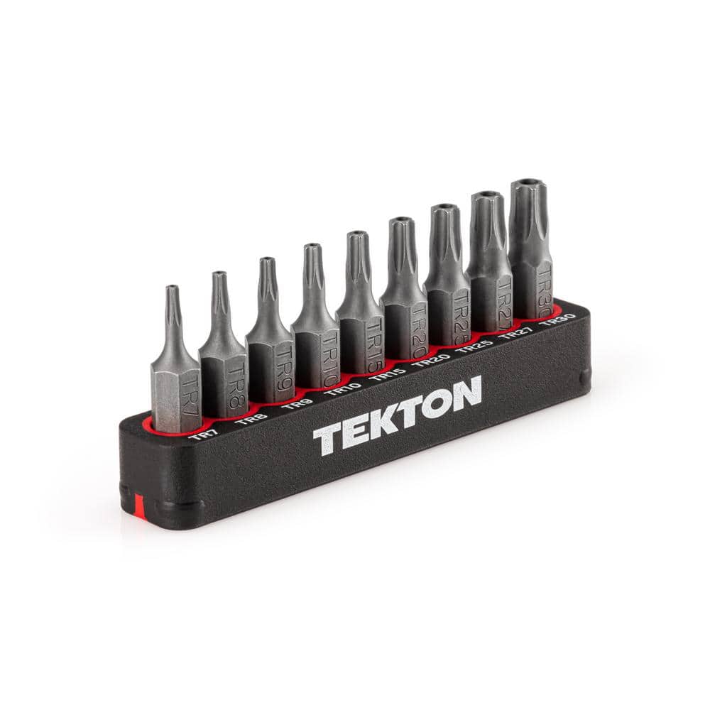 TEKTON 1/4 in. Torx Security Bit Set with Rail (9-Piece) (TR7-TR30) (1)