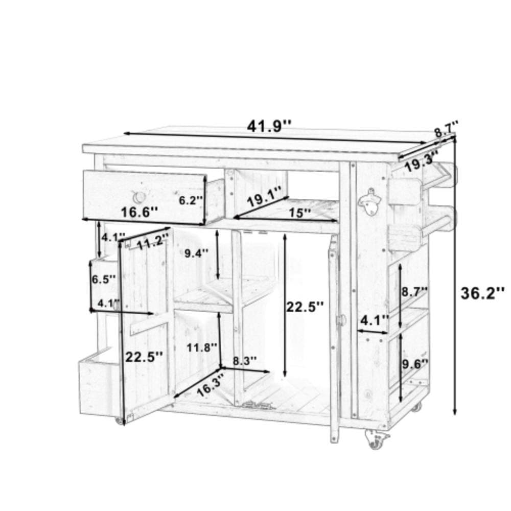 Unbranded 41.9 in. W x 28 in. D x 36.2 in. H Bathroom Brown Linen Cabinet (2)