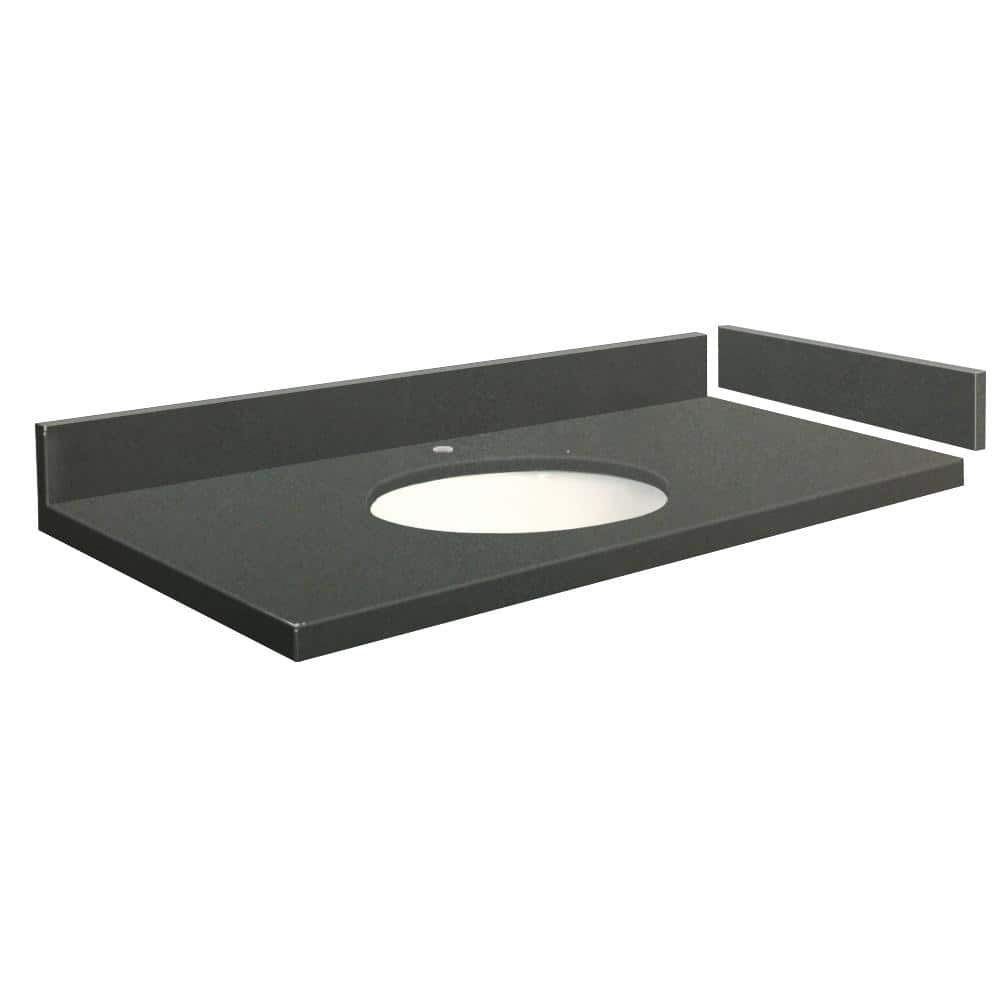 Transolid 48.75 in. W 22.25 in. D Quartz Vanity Top with Single Hole
