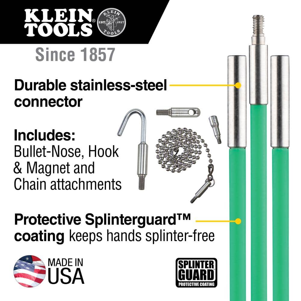 Klein Tools 25 ft. Multi-Flex Glow Fish Rod Set (2)