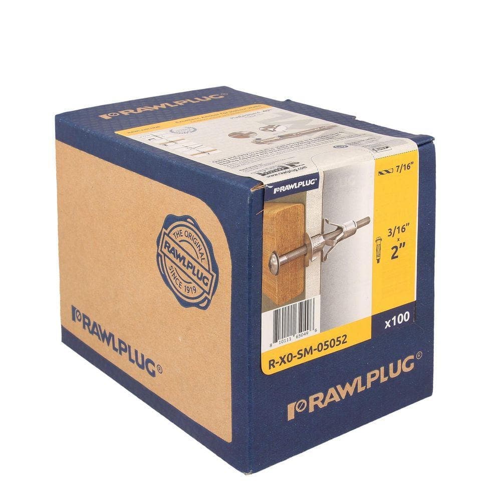 RAWLPLUG Rawlanchor#10 x 2 in. Zinc-Plated Phillips Hollow Drywall Screws Anchor 90 lbs. (100-Pack)