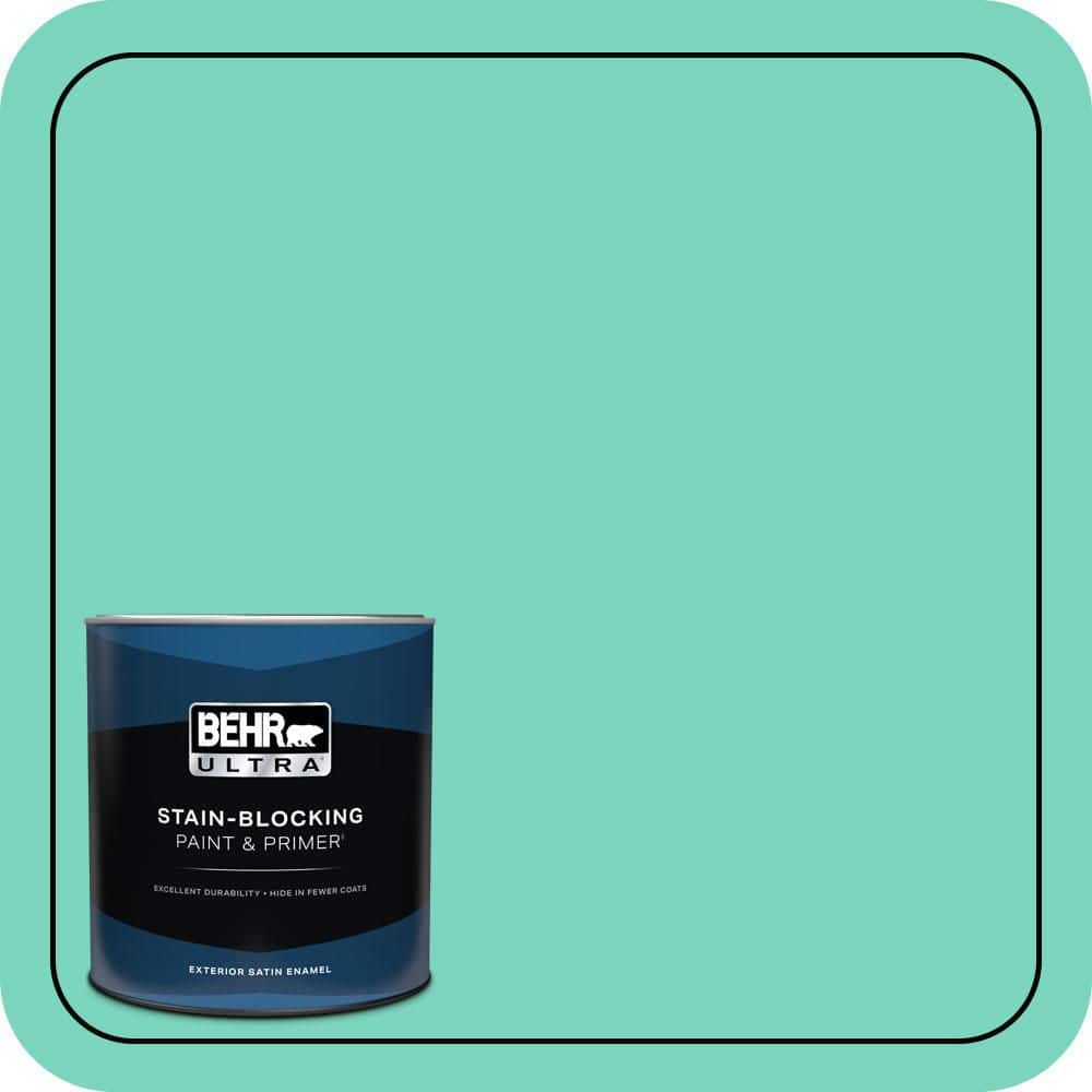 BEHR ULTRA 1 qt. #P430-3 Green Parakeet Satin Enamel Exterior Paint & Primer