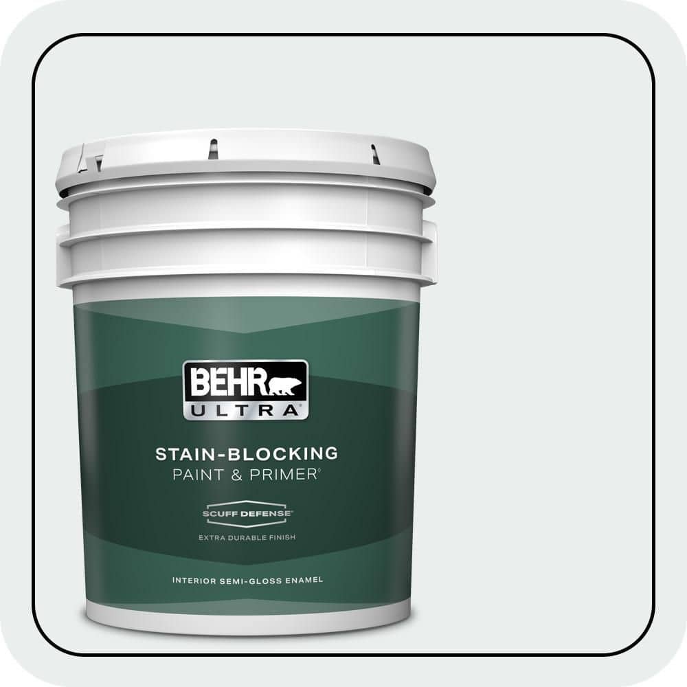 BEHR ULTRA 5 gal. #PWN-16 Day Spa Extra Durable Semi-Gloss Enamel Interior Paint & Primer